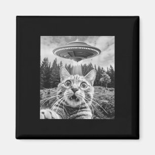 Katze Selfie mit Alien Ufo Funny Cat Frauen Magnet