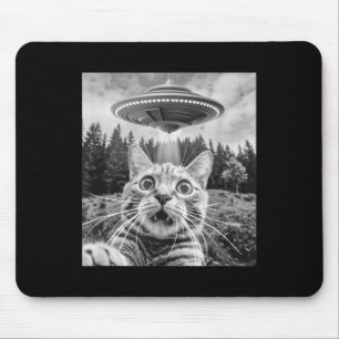 Katze Selfie mit Alien Ufo Funny Cat Frauen Mousepad