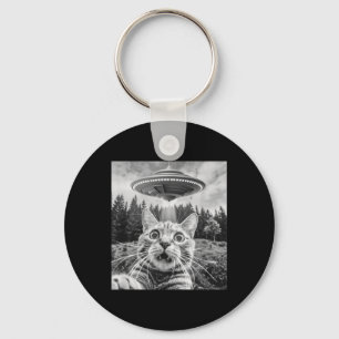Katze Selfie mit Alien Ufo Funny Cat Frauen Schlüsselanhänger