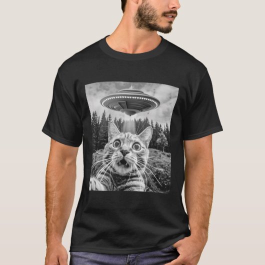 Katze Selfie mit Alien Ufo Funny Cat Frauen T-Shirt (Vorderseite)