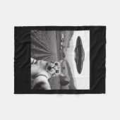 Katze Selfie mit Alien Ufo Funny Cat Geschenke für Fleecedecke (Vorderseite (Horizontal))