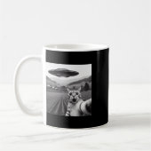 Katze Selfie mit Alien Ufo Funny Cat Geschenke für Kaffeetasse (Links)