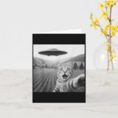 Katze Selfie mit Alien Ufo Funny Cat Geschenke für Karte (Gelbe Blume)