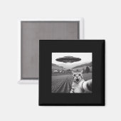 Katze Selfie mit Alien Ufo Funny Cat Geschenke für Magnet (Vorderseite/Rückseite)