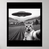 Katze Selfie mit Alien Ufo Funny Cat Geschenke für Poster (Vorne)