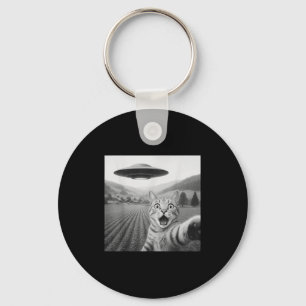 Katze Selfie mit Alien Ufo Funny Cat Geschenke für Schlüsselanhänger