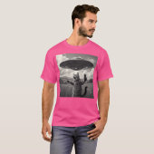 Katze Selfie mit Alien Ufo Funny Cat T-Shirt (Vorne ganz)