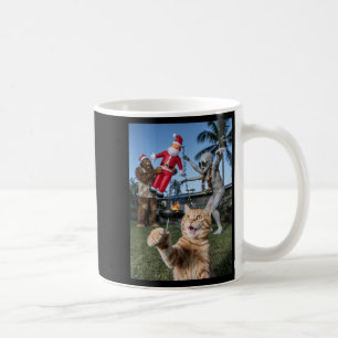 Katze Selfie mit Alien und Bigfoot Weihnachten im  Kaffeetasse