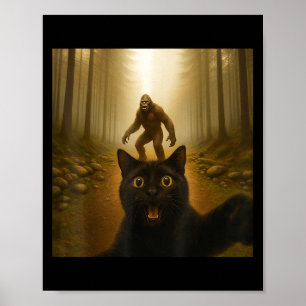 Katze Selfie mit Bigfoot Funny Cats Geschenke für  Poster