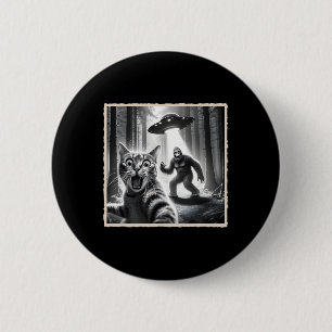 Katze Selfie mit Bigfoot und Ufo Funny Sasquatch C Button