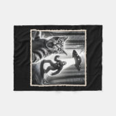 Katze Selfie mit Bigfoot und Ufo Funny Sasquatch C Fleecedecke (Vorderseite (Horizontal))