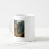 Katze Selfie mit T-Rex Dinosaur Comedy Animal Kaffeetasse (Vorderseite Links)
