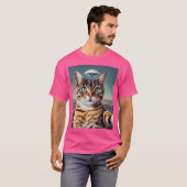 Katze Selfie mit Ufo T-Shirt (Vorne ganz)