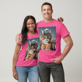 Katze Selfie mit Ufo T-Shirt (Unisex)