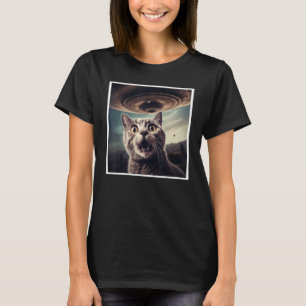 Katze Selfie mit UFOs Alien Extraterrestrial UFO B T-Shirt
