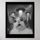 Katze Selfie mit Ufos Poster (Vorne)