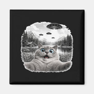 Katze Selfie Ufo Außerirdischer Lustig Ed Britisch Magnet