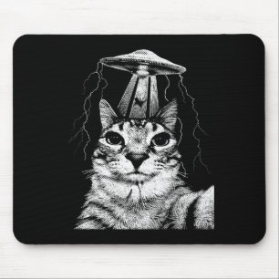 Katze Selfie UFO Vintage lustige Katzen Liebhaber Mousepad