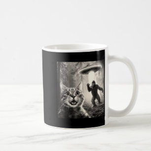Katze Selfie Wald Bäume Außerirdischer Ufo Bigfoot Kaffeetasse