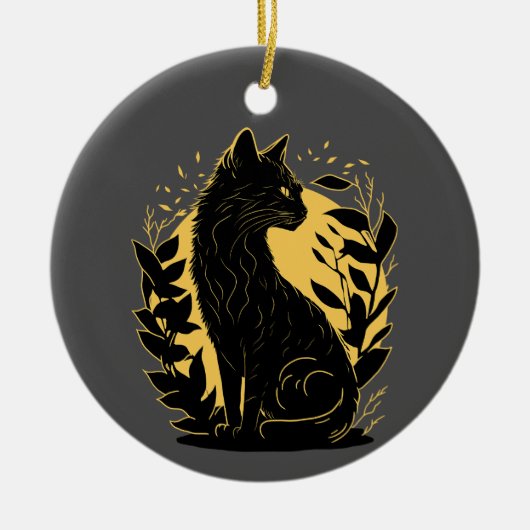 Katze setzen keramik ornament (Vorne)