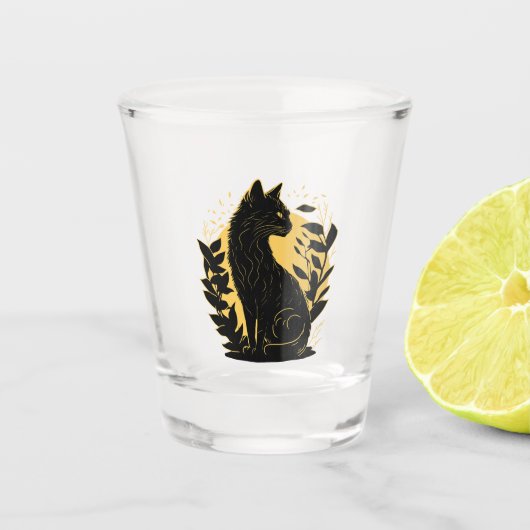 Katze setzen schnapsglas (Vorderseite)