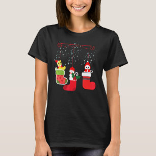 Katze Shih Tzu Weihnachts Socken Xmas Pyjama Haust T-Shirt