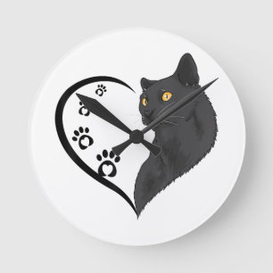 Katze Shirt Katzenjammer Shirts für Frauen Mädchen Runde Wanduhr