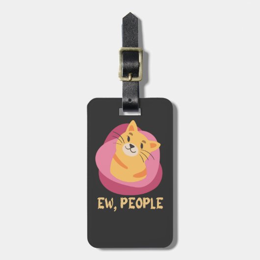 Katze Shirt, Schwarzkatze, Katzenliebhaber T - Shi Gepäckanhänger (Vorderseite vertikal)