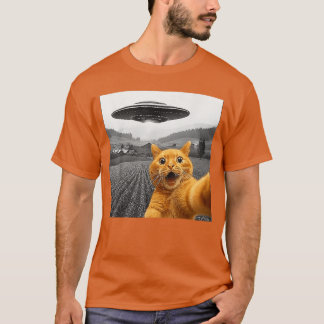 Katze Sie mit Alien UFO Lustige Katzen Geschenke f T-Shirt