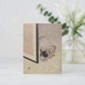 Katze sieht eine Spinne an | Oide Tōkō Postkarte (Stehend Vorderseite)