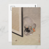 Katze sieht eine Spinne an | Oide Tōkō Postkarte (Vorne/Hinten)