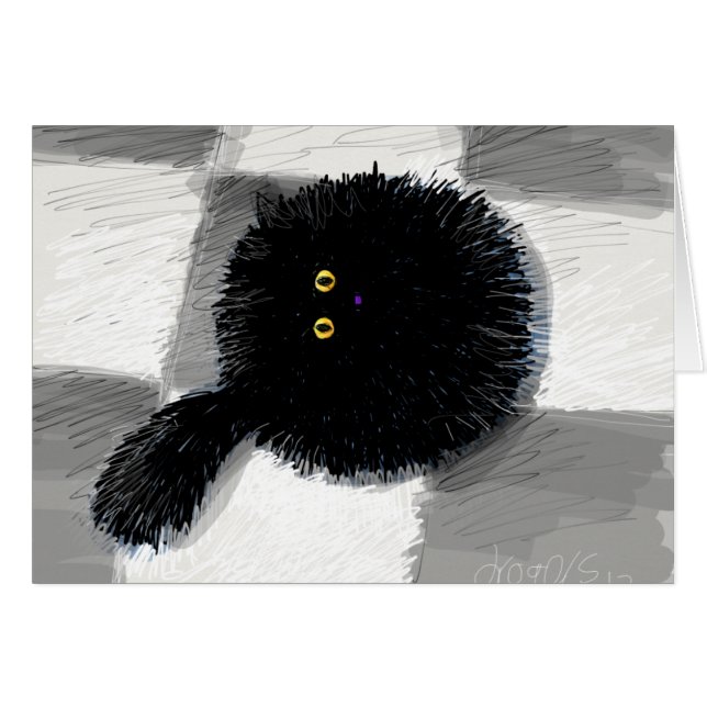 Katze sieht nach (Vorderseite (Horizontal))