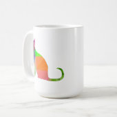 Katze Silhouette Low Poly Kaffeetasse (Vorderseite Links)