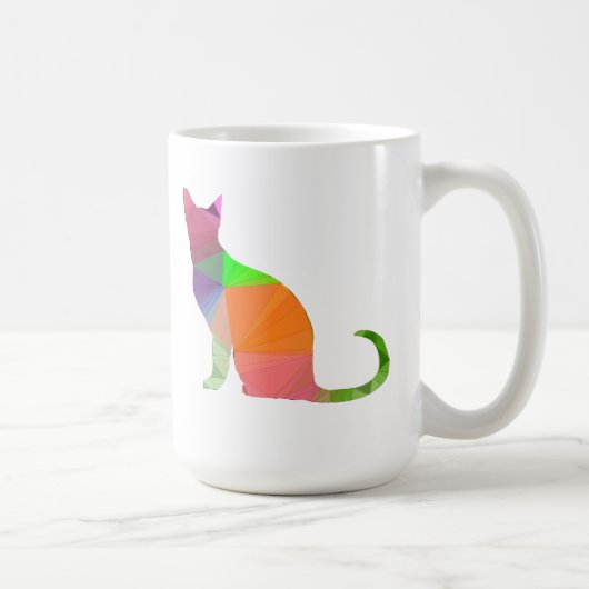 Katze Silhouette Low Poly Kaffeetasse (Rechts)