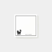 Katze Silhouette mit Namen Post-it Klebezettel (Vorderseite)