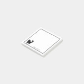 Katze Silhouette mit Namen Post-it Klebezettel (angewinkelt)