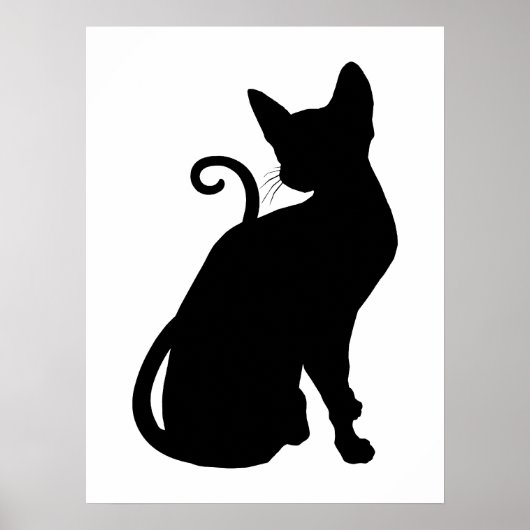 Katze Silhouette Poster (Vorne)