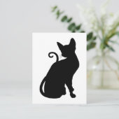Katze Silhouette Postkarte (Stehend Vorderseite)