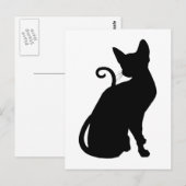 Katze Silhouette Postkarte (Vorne/Hinten)