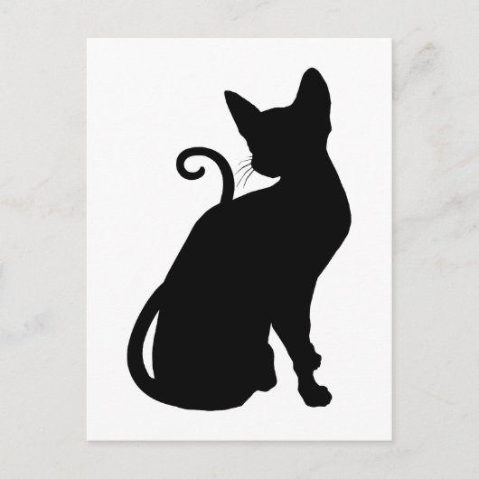 Katze Silhouette Postkarte (Vorderseite)
