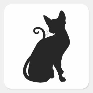 Katze Silhouette Quadratischer Aufkleber