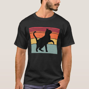 Katze Silhouette Retro Sonnenuntergang Vintage Str T-Shirt