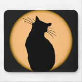 Katze silhouettiert gegen den Mond Mousepad (Vorne)