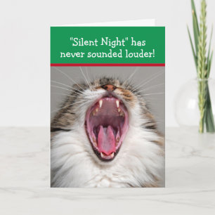 Katze singt laut "Stille Nacht" Weihnachten Karte