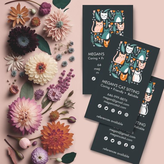 Katze Sitter Niedlich farbige Kätzchen Katzen Tier Visitenkarte