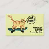 Katze Sitter Niedlicher Karo Meowt Kätzchen Katzen Visitenkarte (Vorderseite)