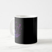 Katze sitzend auf Blume des Mondes Crescent Stars Kaffeetasse (Vorderseite Links)