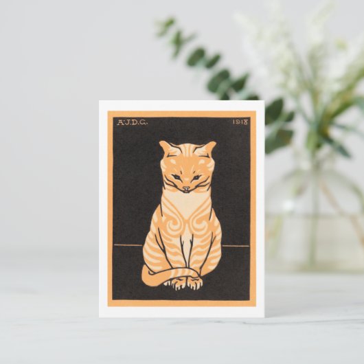 Katze sitzend Julie de Graag Postkarte (Stehend Vorderseite)