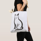Katze sitzend - Minimalistische Silhouette Tasche (Von Nahem)