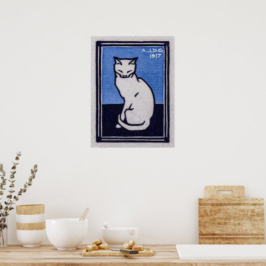 Katze sitzend von Julie de Graag Poster (Küche)